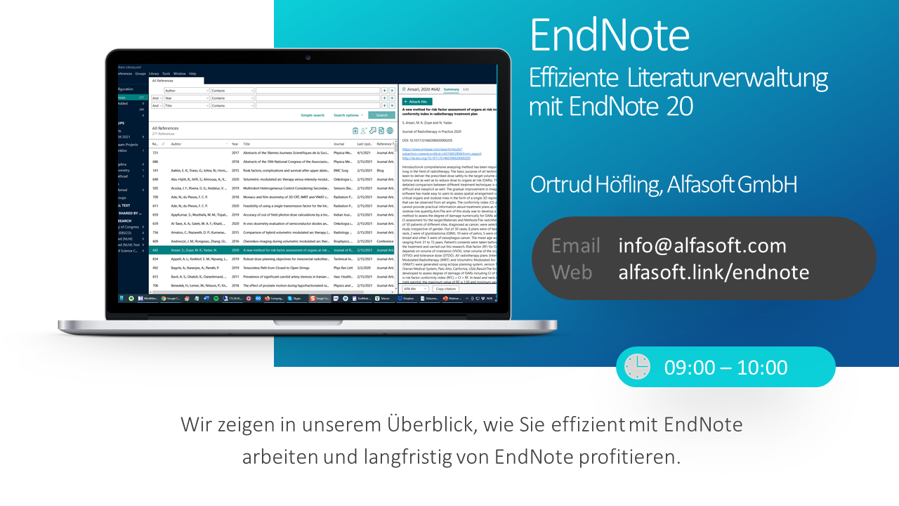 EndNote Webinar - Effiziente Literaturverwaltung mit EndNote 20